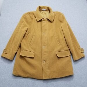 Irvine Park Jacket Mens Large Brown 100%‎ Wool Pea Coat Pockets Zip Buttons